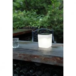 5.25 in. White Outdoor Solar Table Lamp with Re-chargeable Battery by LUTEC -Deals BEYOND LED TECHNOLOGY Store white lutec outdoor table lamps 6908001331 4f 1000