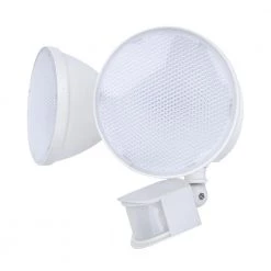 2-Head 250-Watt Equivalent Integrated LED White Outdoor Security Area Light with Motion Sensor by LUTEC